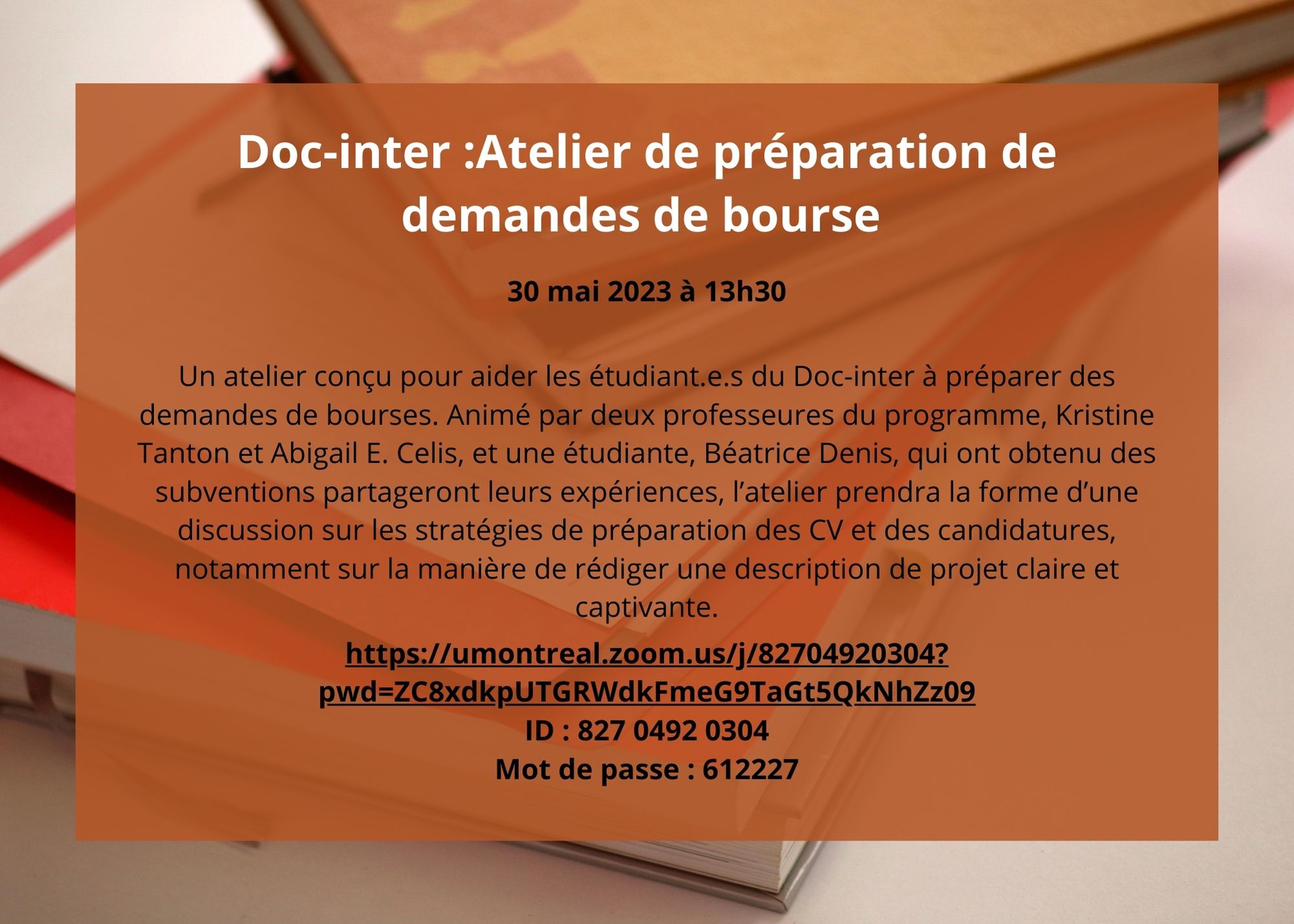 Doc-inter Atelier de préparation de demandes de bourses