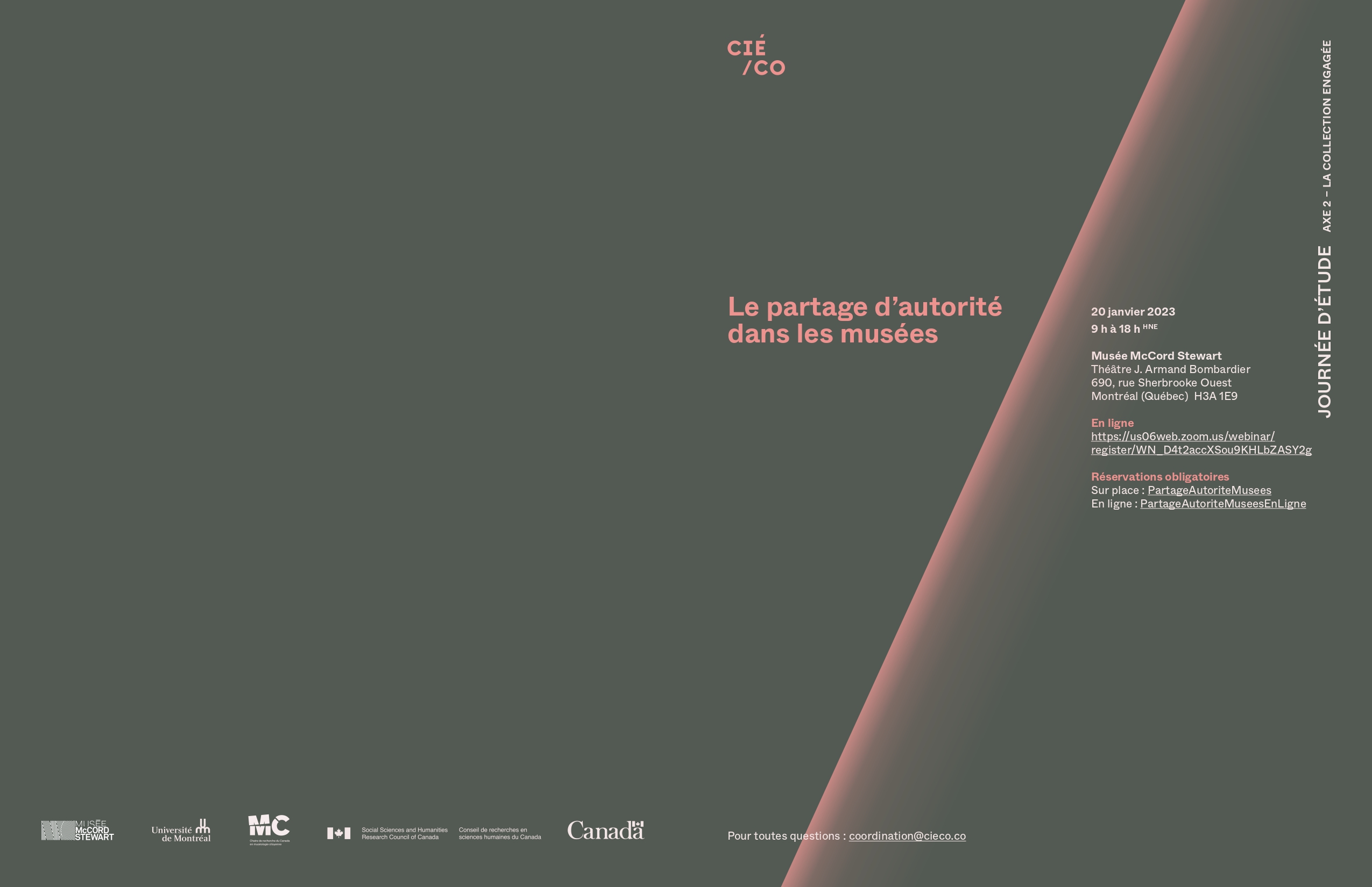 Symposium “Sharing authority in museums” Janurary 20th, McCord Museum