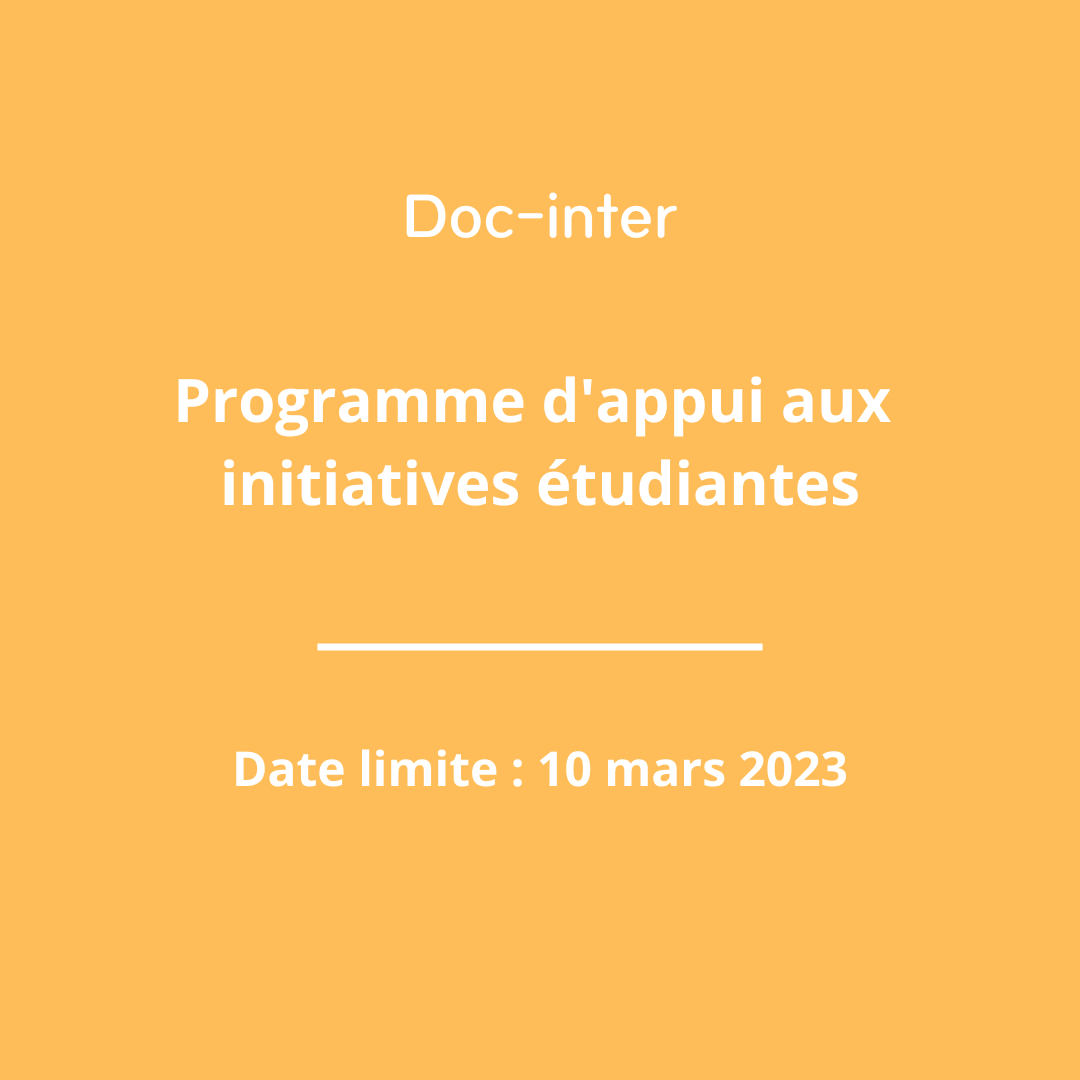 Doc-inter Programme d’appui aux initiatives étudiantes