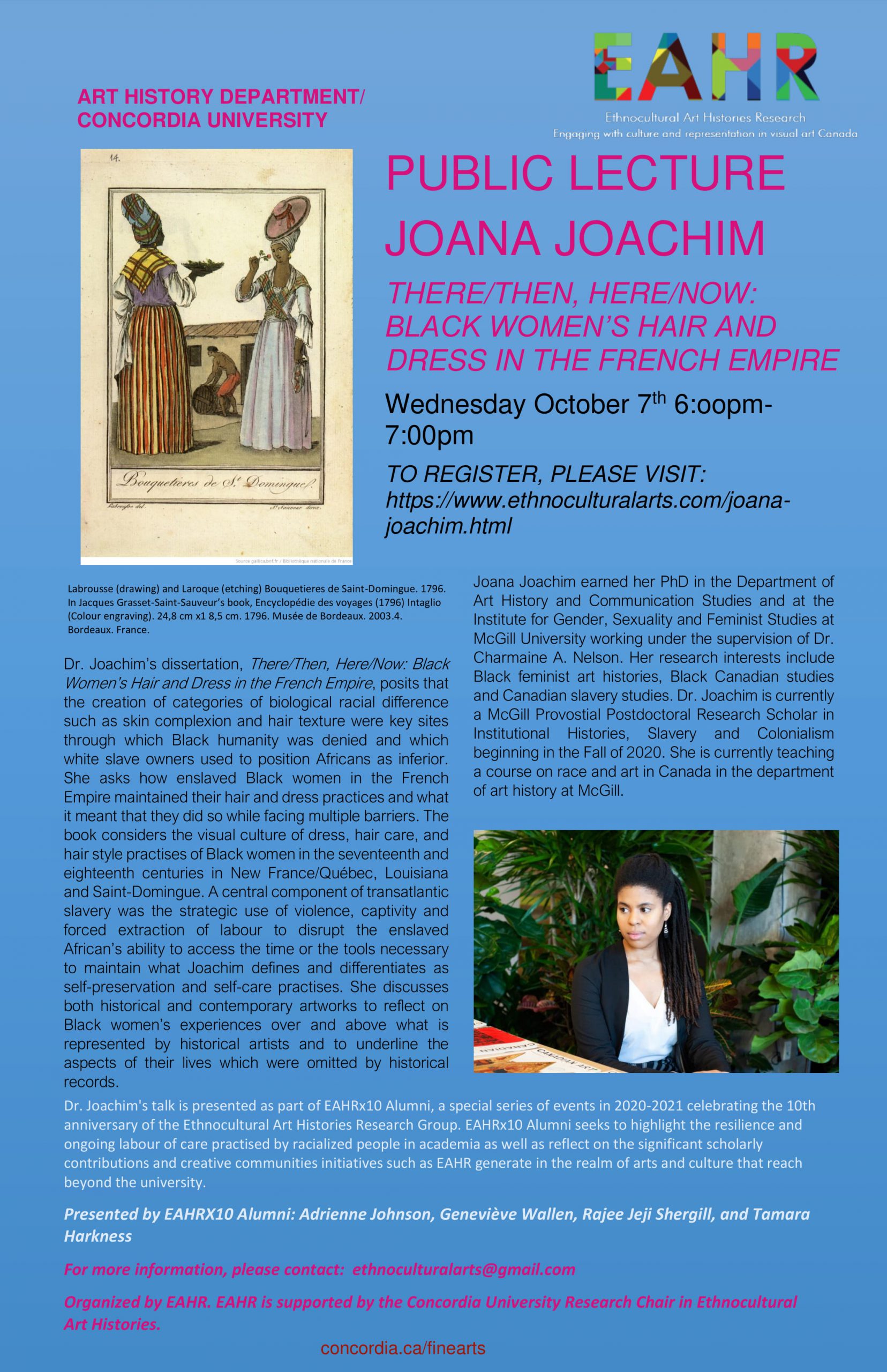 EAHRx10 Alumni Présente: Conférence par Dr. Joana Joachim ce mercredi 7 octobre!