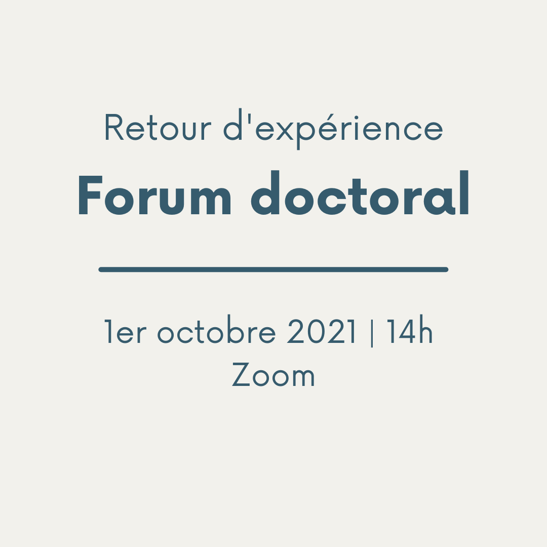 Retour d’expérience – Forum doctoral