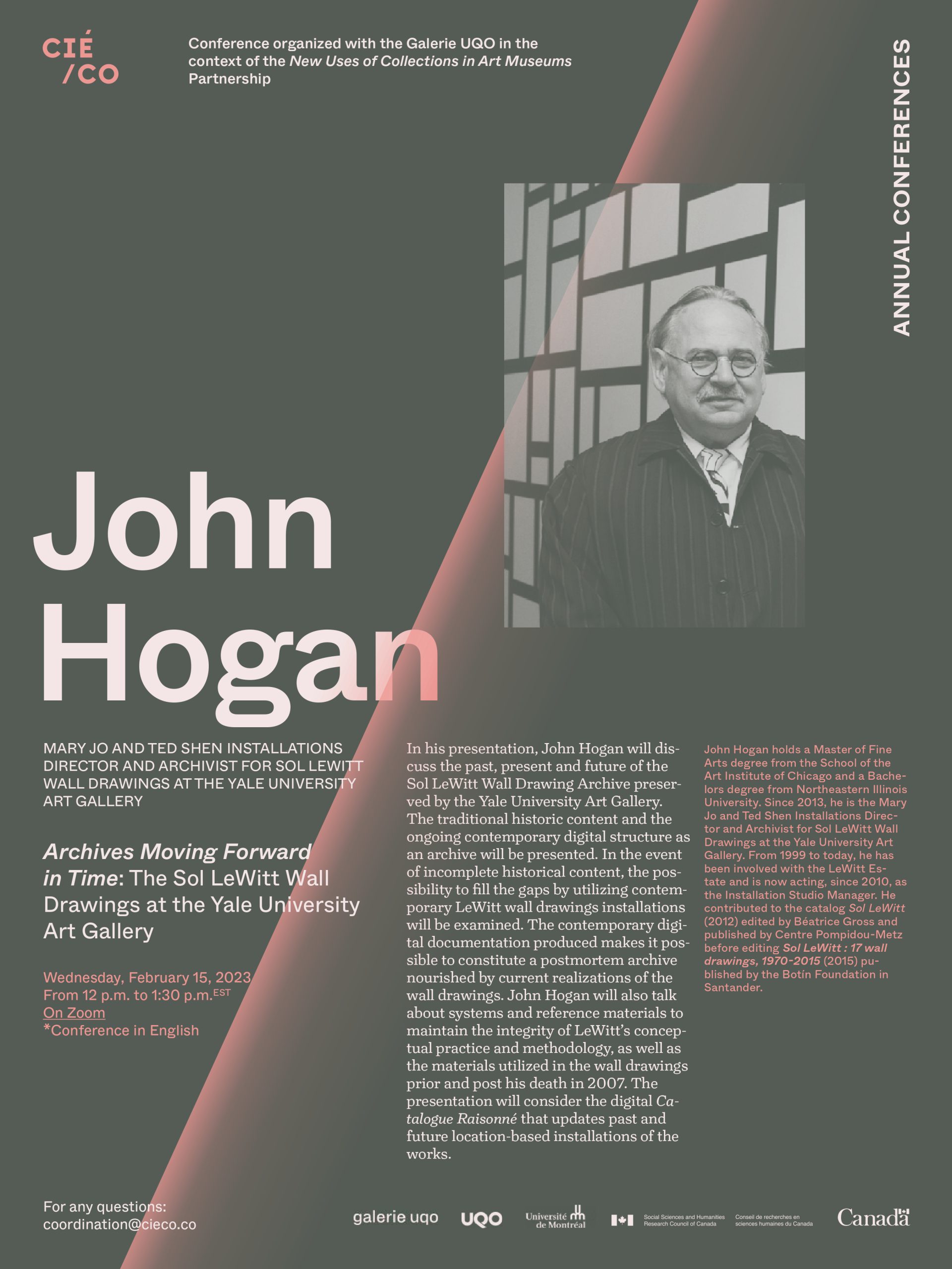 CIÉCO / Galerie UQO : John Hogan “New Uses of Collections in Art Museums Partnership”, February 15, 2023