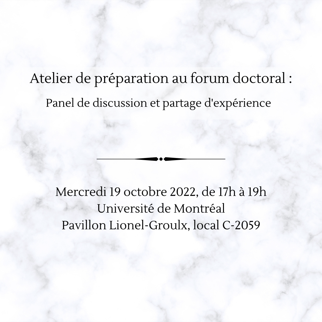 Atelier de préparation au forum doctoral