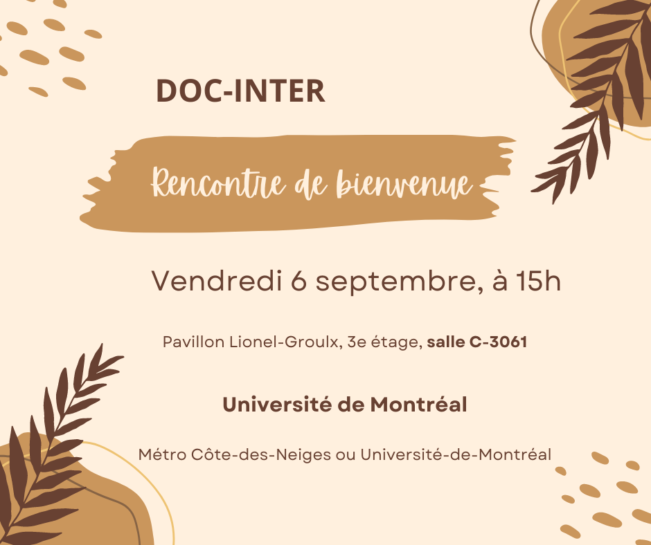 Rencontre de bienvenue  Welcome Event